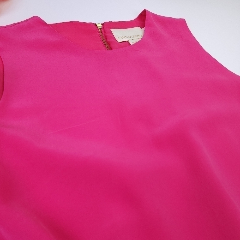 Cynthia Rowley Anthropologie Silk Pink Dress Sz 6 - Picture 8 of 13